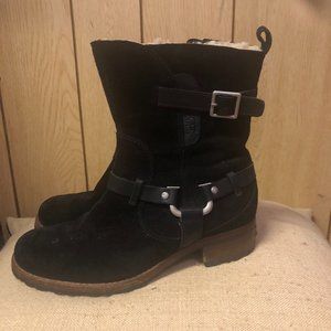 Heeled Black UGG motorcycle boots Size 7